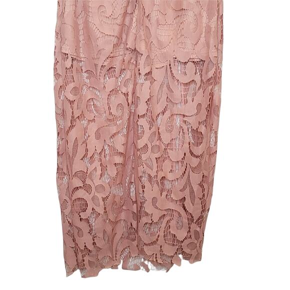 PrettyLittleThing Nude Lace Cap Sleeve Maxi Dress, Size 8, EUC - Picture 8 of 11